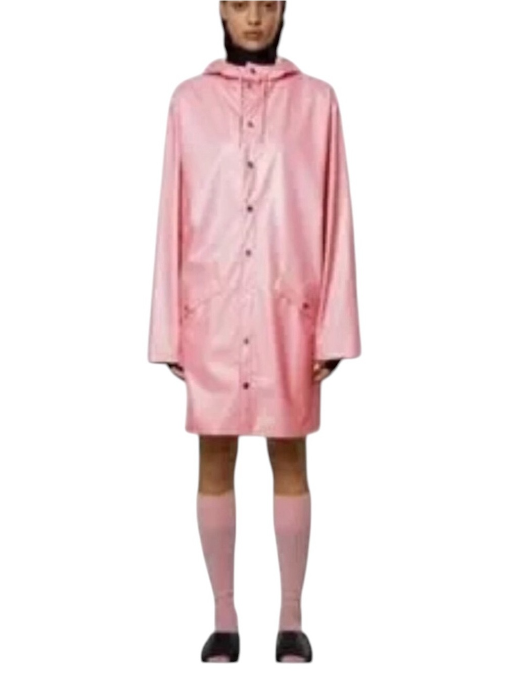 NWT RAINS Long Jacket in Pink Sky Size XS